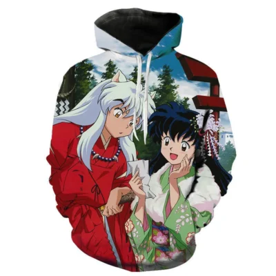2023 Autumn Sweatshirts Casual New Men Inuyasha 3D Printed Hoodies Pullover Streetwear Fashion Hooded Tops 1 - Inuyasha Store