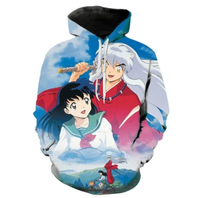 2023 Autumn Sweatshirts Casual New Men Inuyasha 3D Printed Hoodies Pullover Streetwear Fashion Hooded Tops 3 - Inuyasha Store