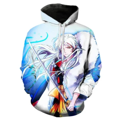 2023 Autumn Sweatshirts Casual New Men Inuyasha 3D Printed Hoodies Pullover Streetwear Fashion Hooded Tops - Inuyasha Store