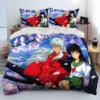 3D Inuyasha Japan Anime Cartoon Comforter Bedding Set Duvet Cover Bed Set Quilt Cover Pillowcase king 17 - Inuyasha Store