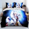 3D Inuyasha Japan Anime Cartoon Comforter Bedding Set Duvet Cover Bed Set Quilt Cover Pillowcase king 19 - Inuyasha Store