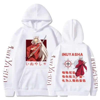 Anime Cool Inuyasha Print Loog Sleeve Hoodie Sweatshirt Autumn Unisex 1 - Inuyasha Store