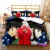 Anime Inuyasha 3D Bedding Set Black Duvet Quilt Cover Set Comforter Cover Pillowcase King Queen Size 8 - Inuyasha Store