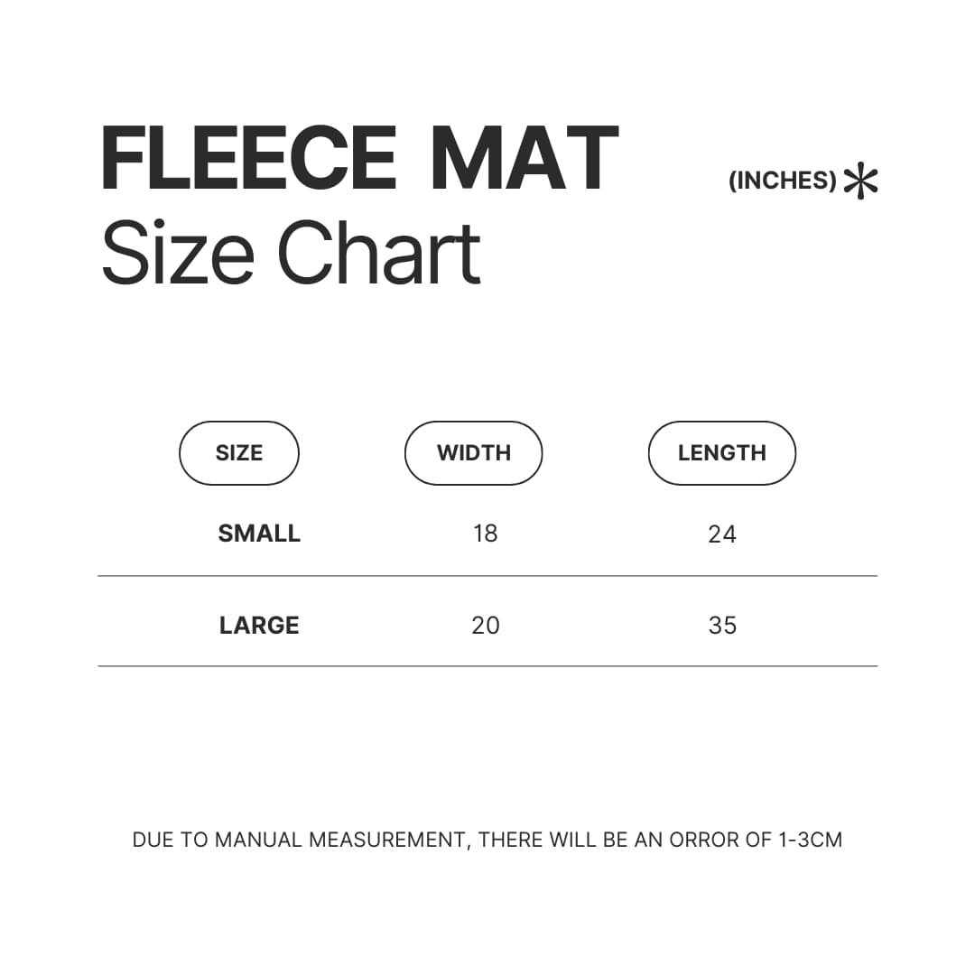 Fleece Mat Size Chart - Inuyasha Store