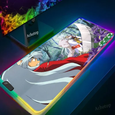 Inuyasha Gaming Mouse Pad Computer Mousepad RGB Large Mouse Pad Gamer XXL Mouse Carpet Mause mats 11 - Inuyasha Store