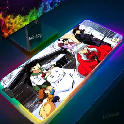 Inuyasha Gaming Mouse Pad Computer Mousepad RGB Large Mouse Pad Gamer XXL Mouse Carpet Mause mats 6 - Inuyasha Store