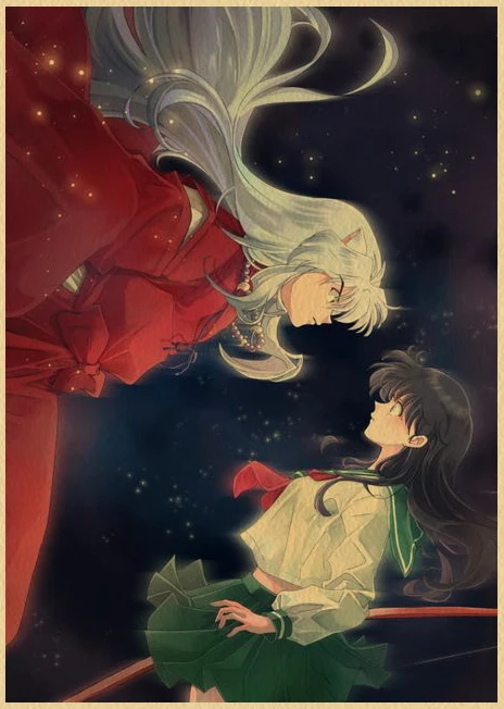 Inuyasha Poster Paintings Kraft Paper Japanese Anime Wall Art Classic Prints Vintage Home Decoration Birthday Present 29 - Inuyasha Store