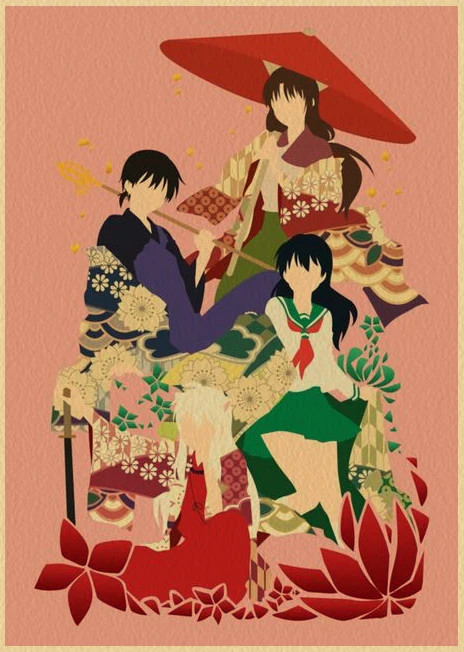 Inuyasha Poster Paintings Kraft Paper Japanese Anime Wall Art Classic Prints Vintage Home Decoration Birthday Present 6 - Inuyasha Store