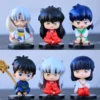 New Inuyasha Anime Figure Higurashi Kagome Miroku Sesshoumaru Action Figure Q Version Toys Pvc Model Doll 1 - Inuyasha Store