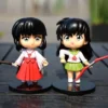 New Inuyasha Anime Figure Higurashi Kagome Miroku Sesshoumaru Action Figure Q Version Toys Pvc Model Doll 3 - Inuyasha Store