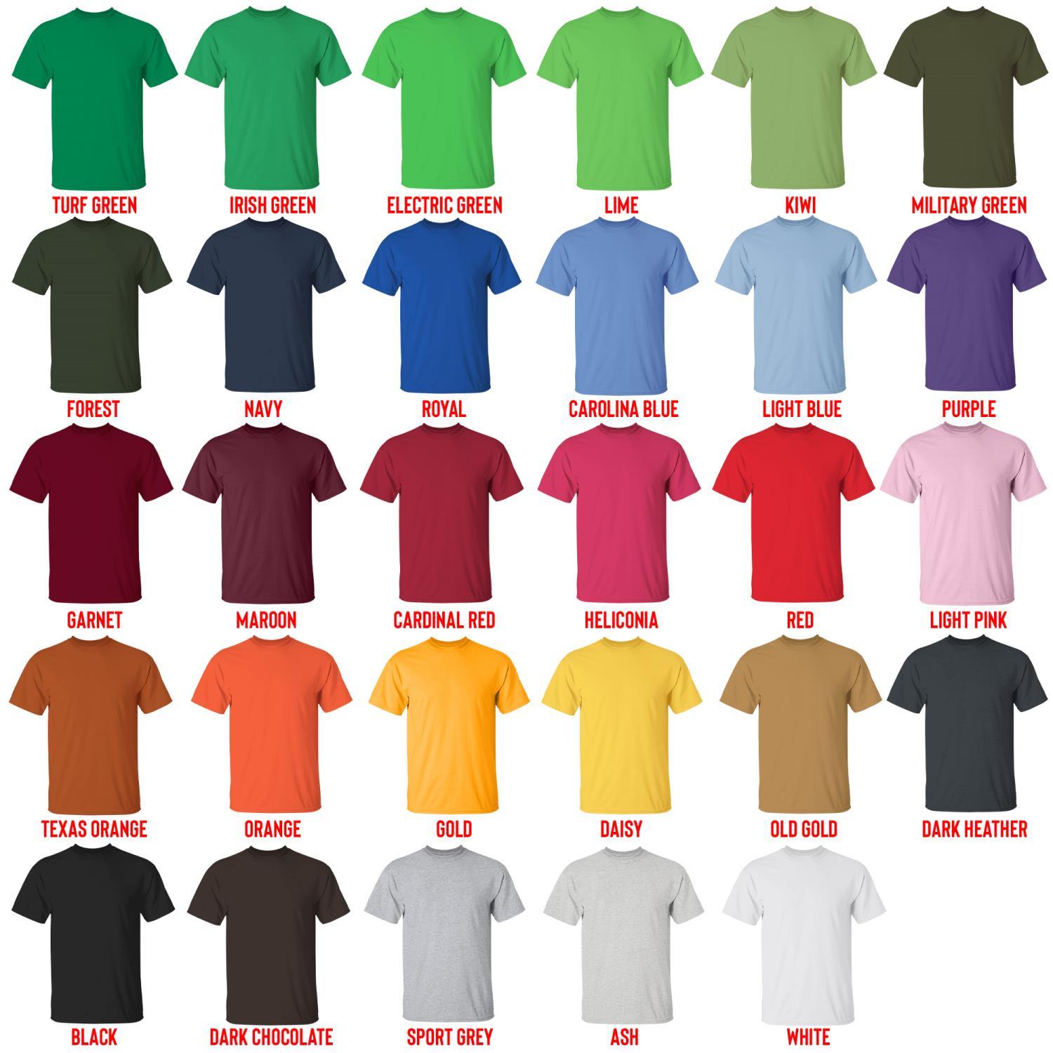 t shirt color chart - Inuyasha Store