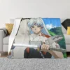 kf S62ac198b346444358b16ba7520f63f95d Japanese Anime Inuyasha Knitted Blankets Sesshoumaru Wool Throw Blanket Airplane Travel Portable Soft Warm Bedspread - Inuyasha Store