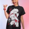 kf S8c4fce8807bb4fb99d6fdca5b07cd20dl Inuyasha Sesshomaru T shirt Red Moon Inu Yasha Anime Black Short Sleeve Soft Tee - Inuyasha Store